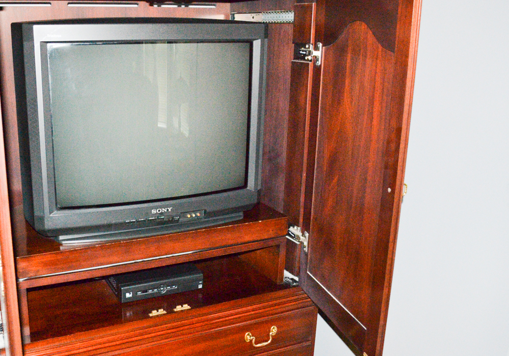 Chippendale Style Mahogany Entertainment Armoire by Henkel-Harris