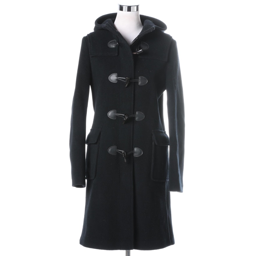 Women's Burberry London Black Wool Duffle Coat