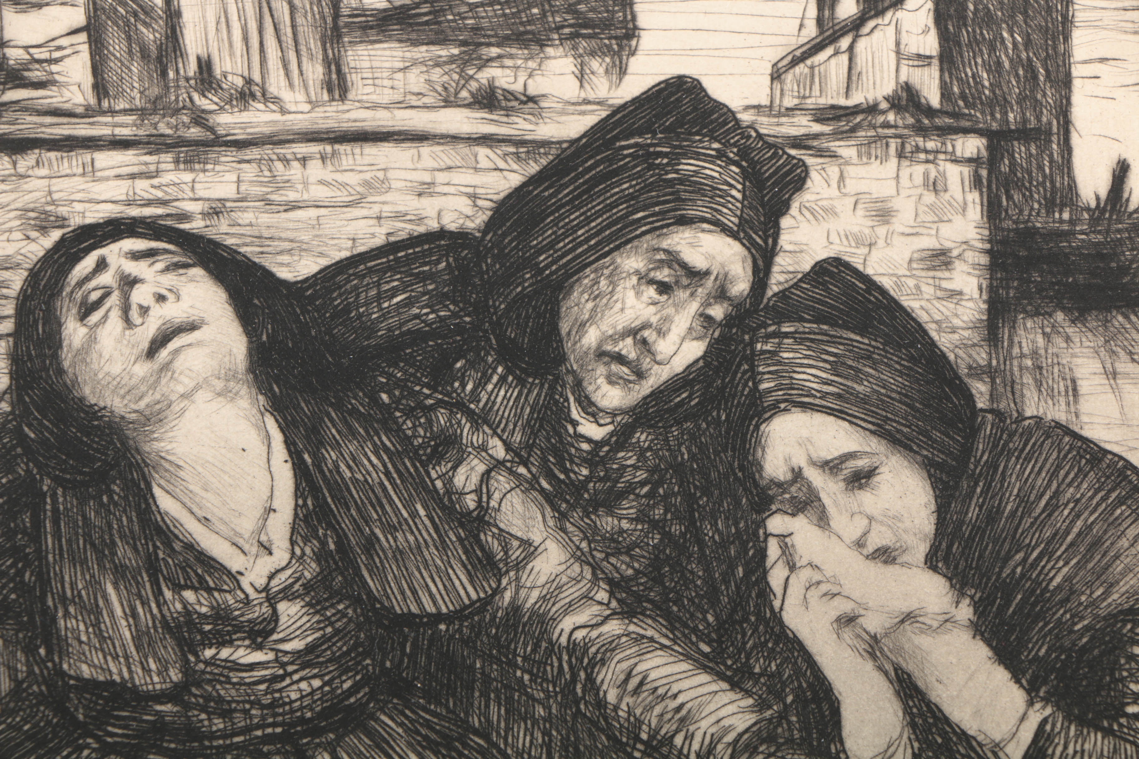 Charles Cottet Etching "Au Pays de la Mer: Douleur"