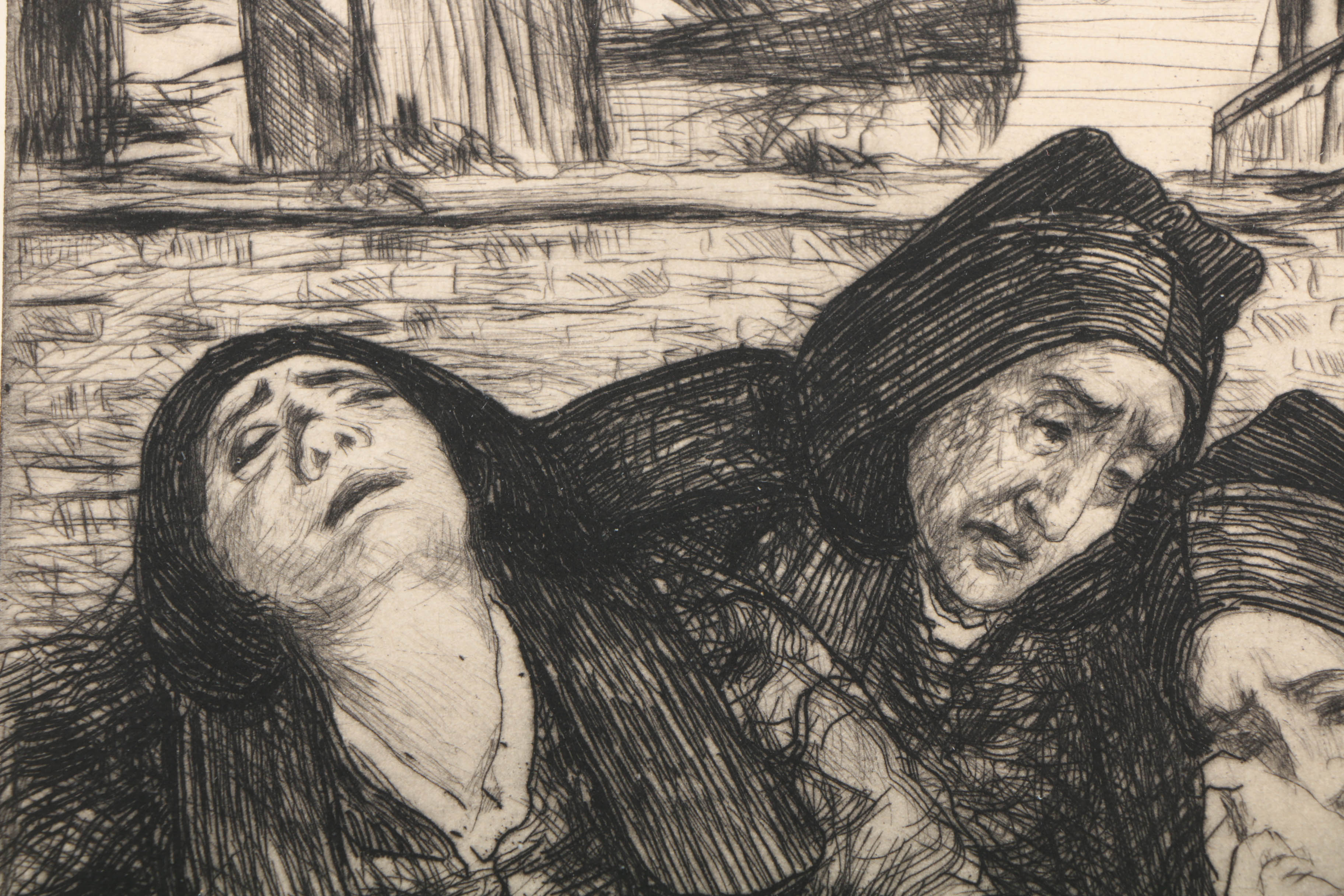 Charles Cottet Etching "Au Pays de la Mer: Douleur"