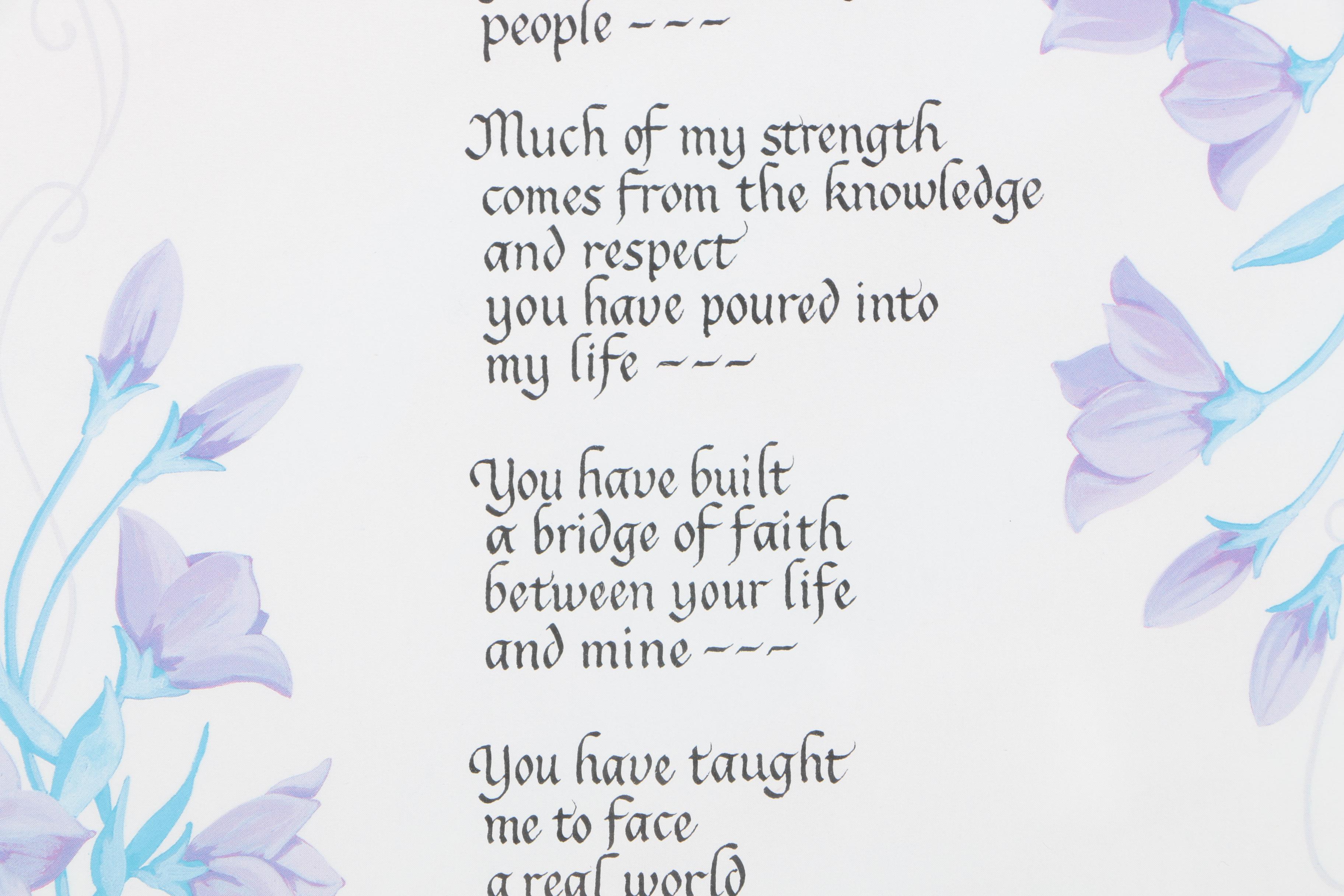 Offset Lithograph of Poem by Pat McKay "Mother"