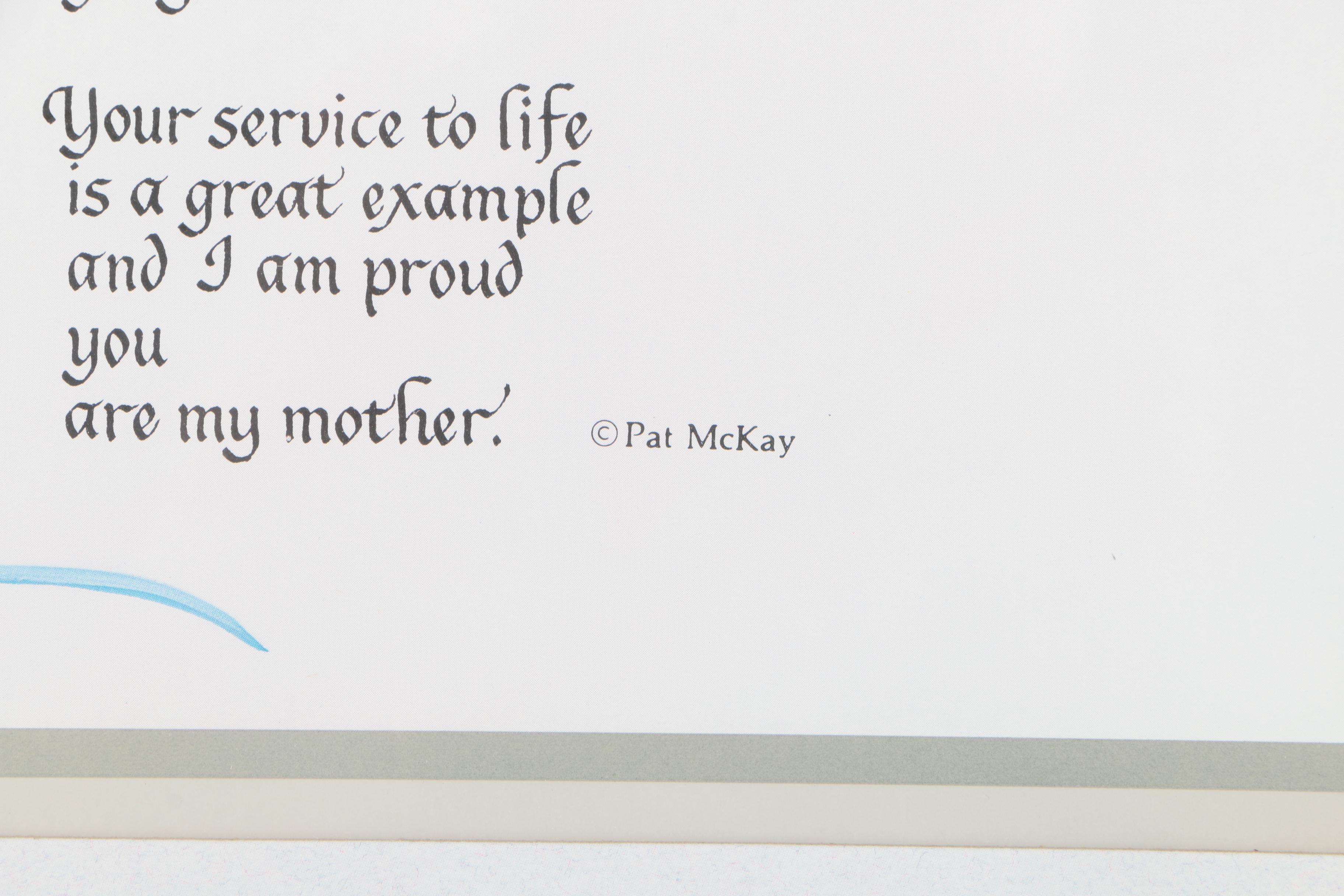 Offset Lithograph of Poem by Pat McKay "Mother"