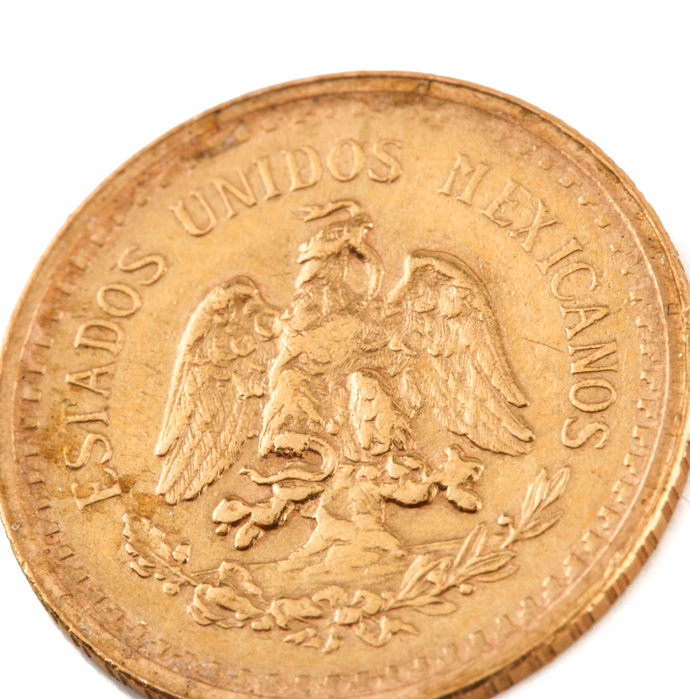 1945 Mexican 2 1/2 Peso Gold Coin