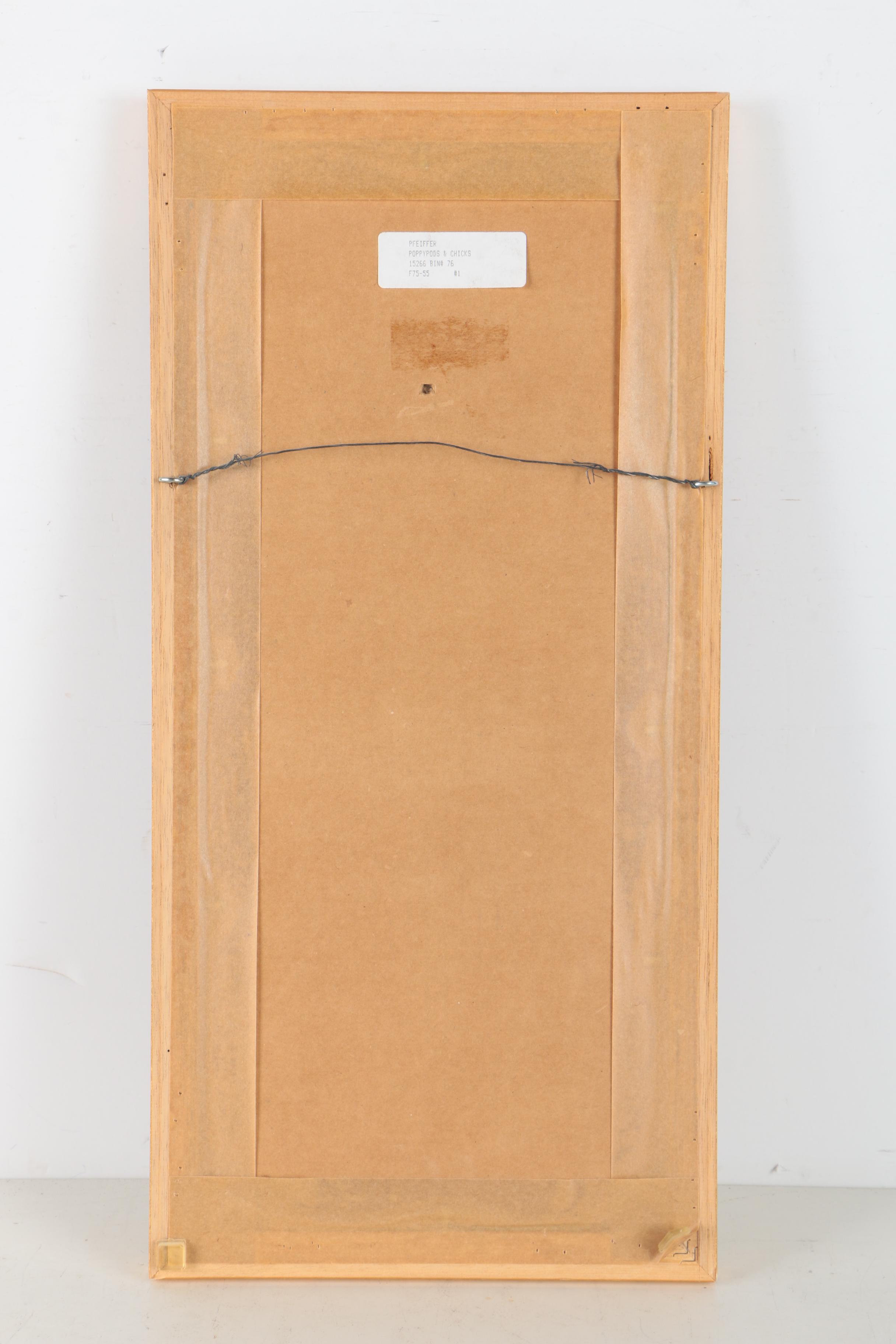 Valerie Pfeiffer Offset Lithographs "Honeysuckle and Hummingbirds" and "Poppypod and Chicks"