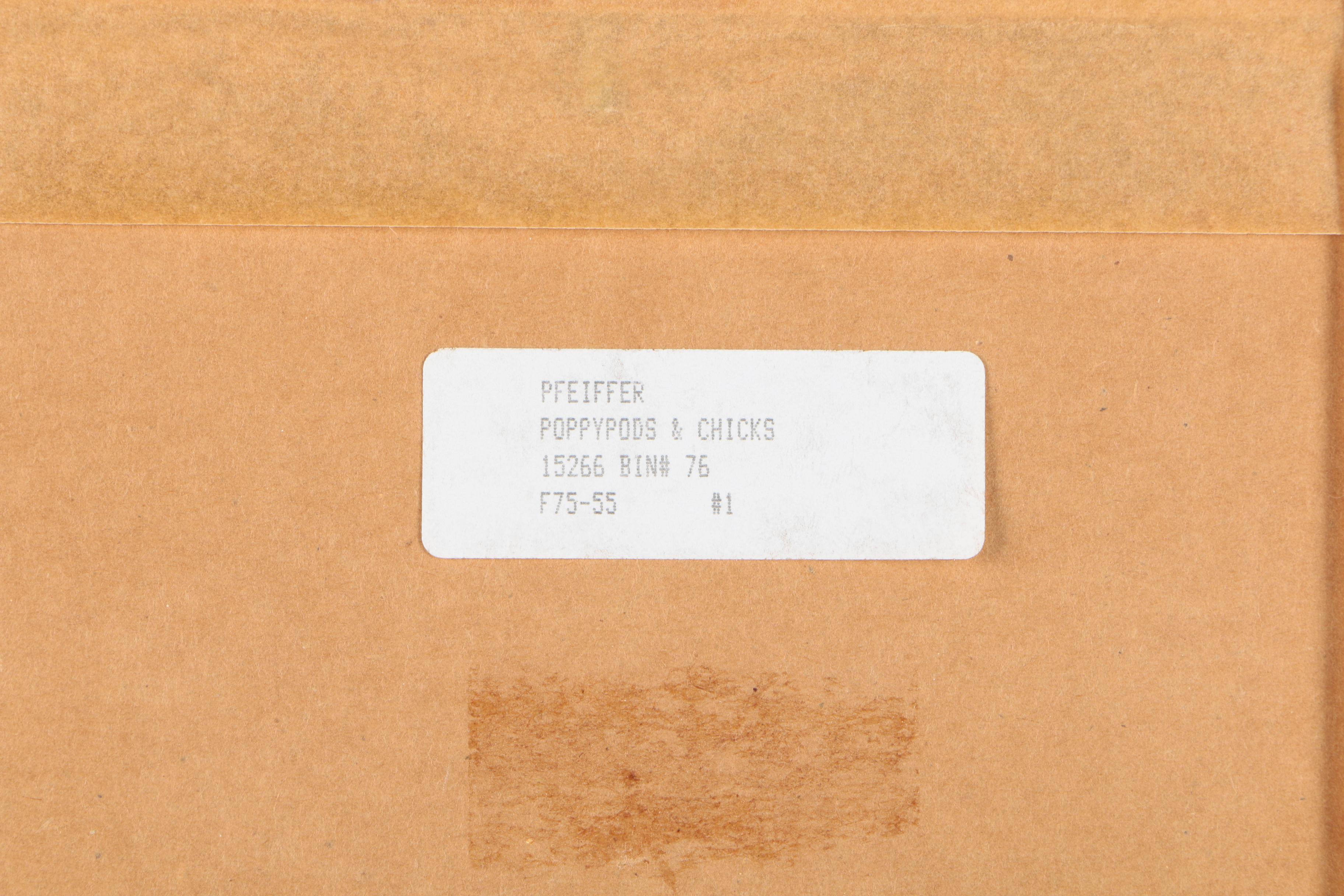 Valerie Pfeiffer Offset Lithographs "Honeysuckle and Hummingbirds" and "Poppypod and Chicks"