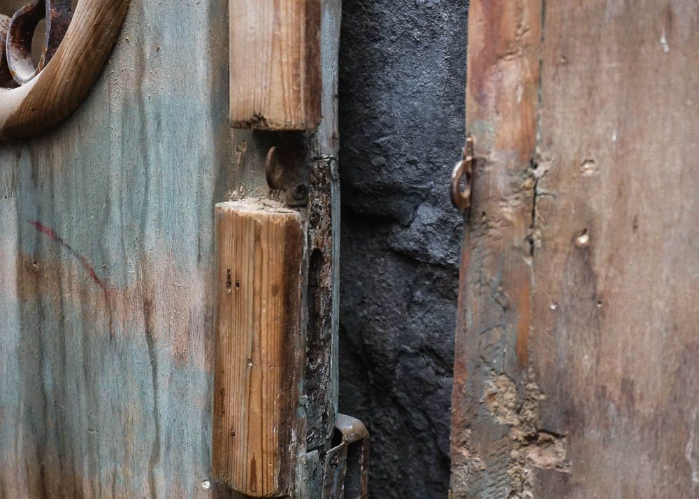 Egyptian-Style Doors With Decorative Iron Grates