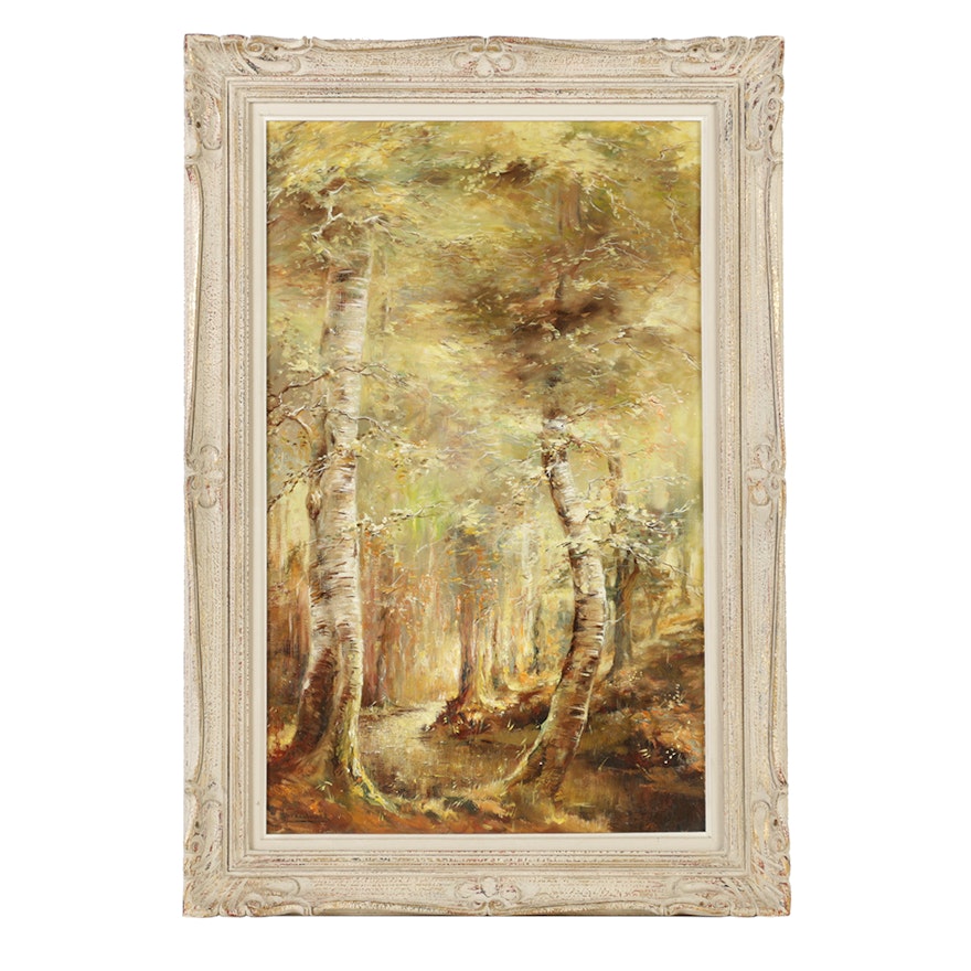 Hendrik Breedveld Oil Painting on Canvas Forest Landscape
