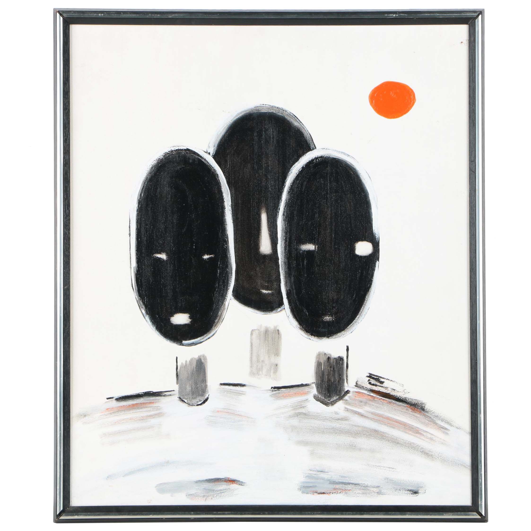 Dorothy Schiller Oil Painting Of Abstract Faces