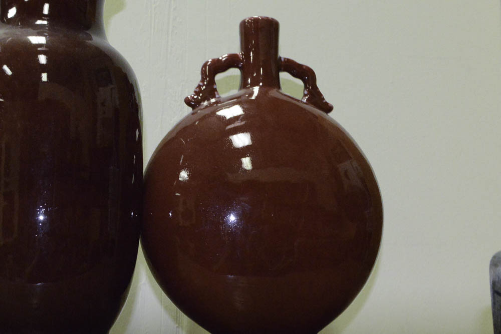 Glazed Dark Red Stoneware Vases