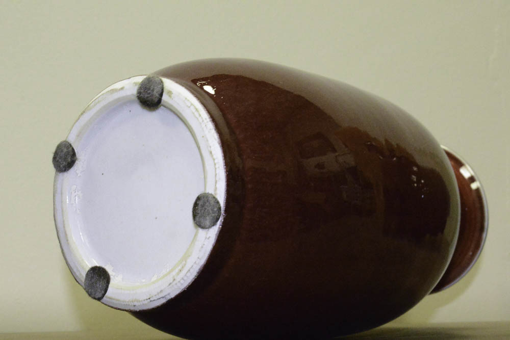 Glazed Dark Red Stoneware Vases