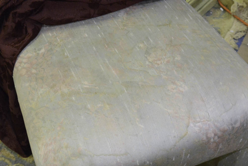 Set of Four Chairs with Burgundy Chair Covers