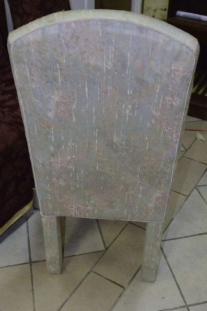 Set of Four Chairs with Burgundy Chair Covers