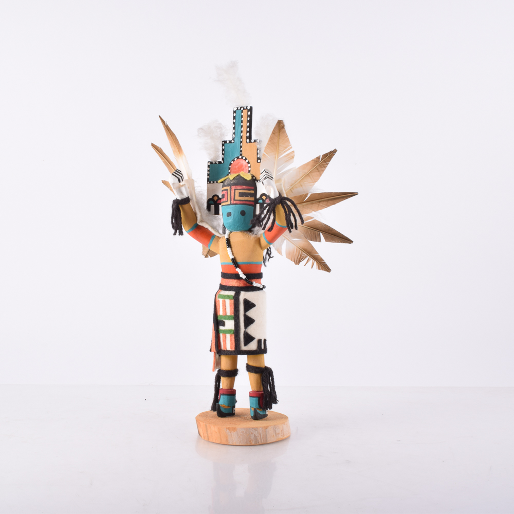 Gary Ohmsatte Hand-Painted Wooden Kachina Doll "Knifewing Bird"