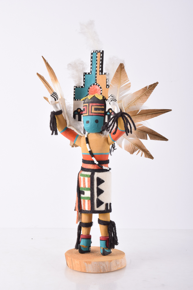Gary Ohmsatte Hand-Painted Wooden Kachina Doll "Knifewing Bird"