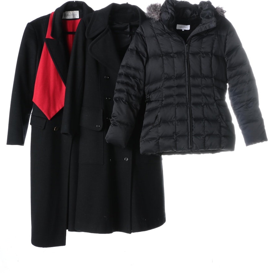 Women's Black Coats Including Calvin Klein