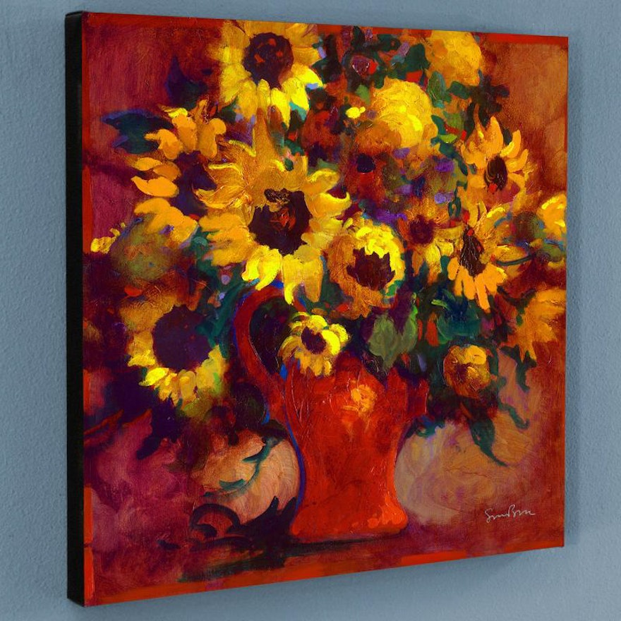 Simon Bull Signed Giclee on Canvas "Sunflowers"