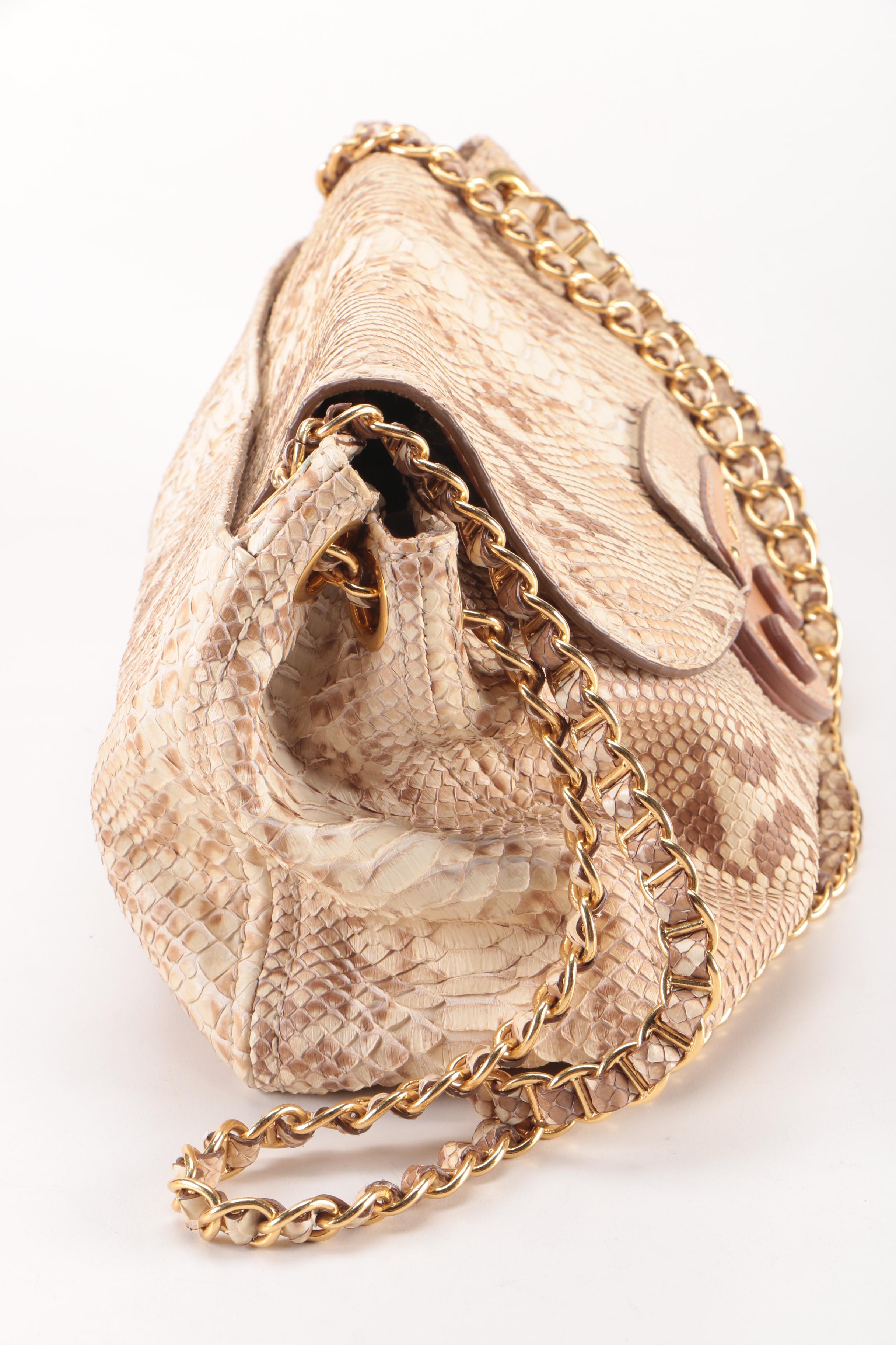 Prada Pattina Pitone Delave Python Handbag
