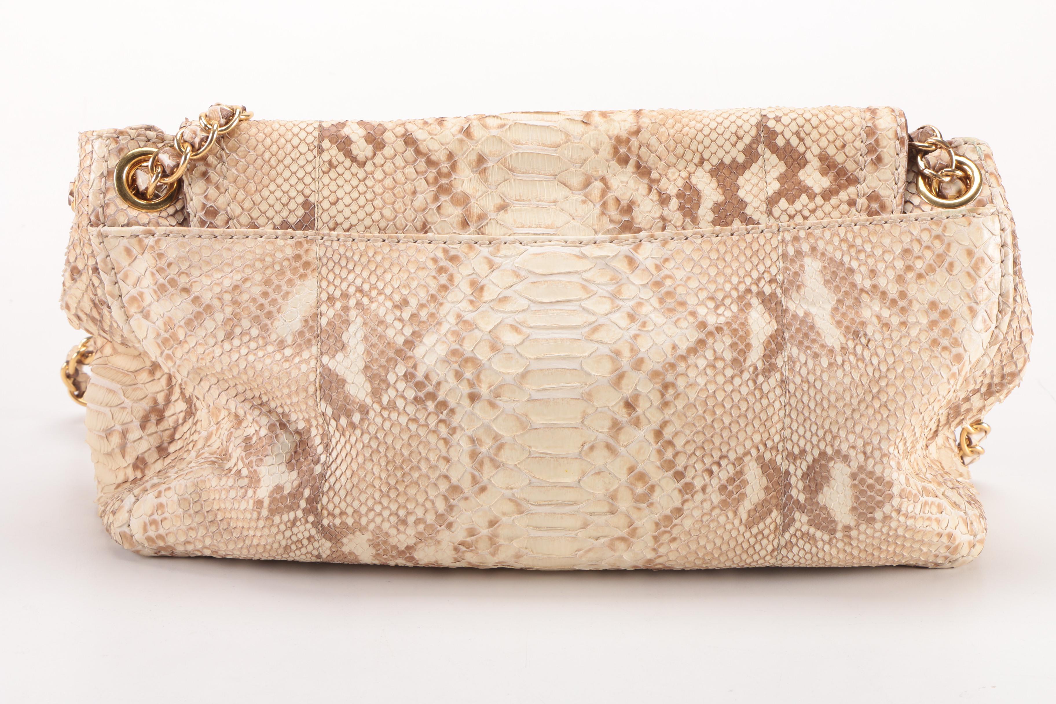 Prada Pattina Pitone Delave Python Handbag