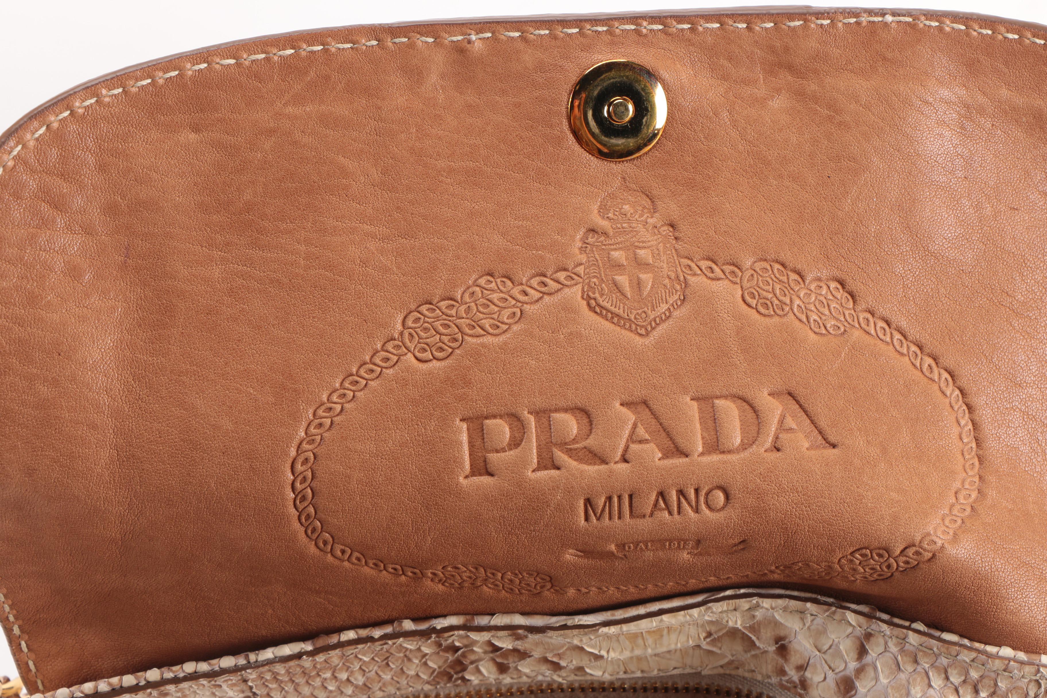 Prada Pattina Pitone Delave Python Handbag