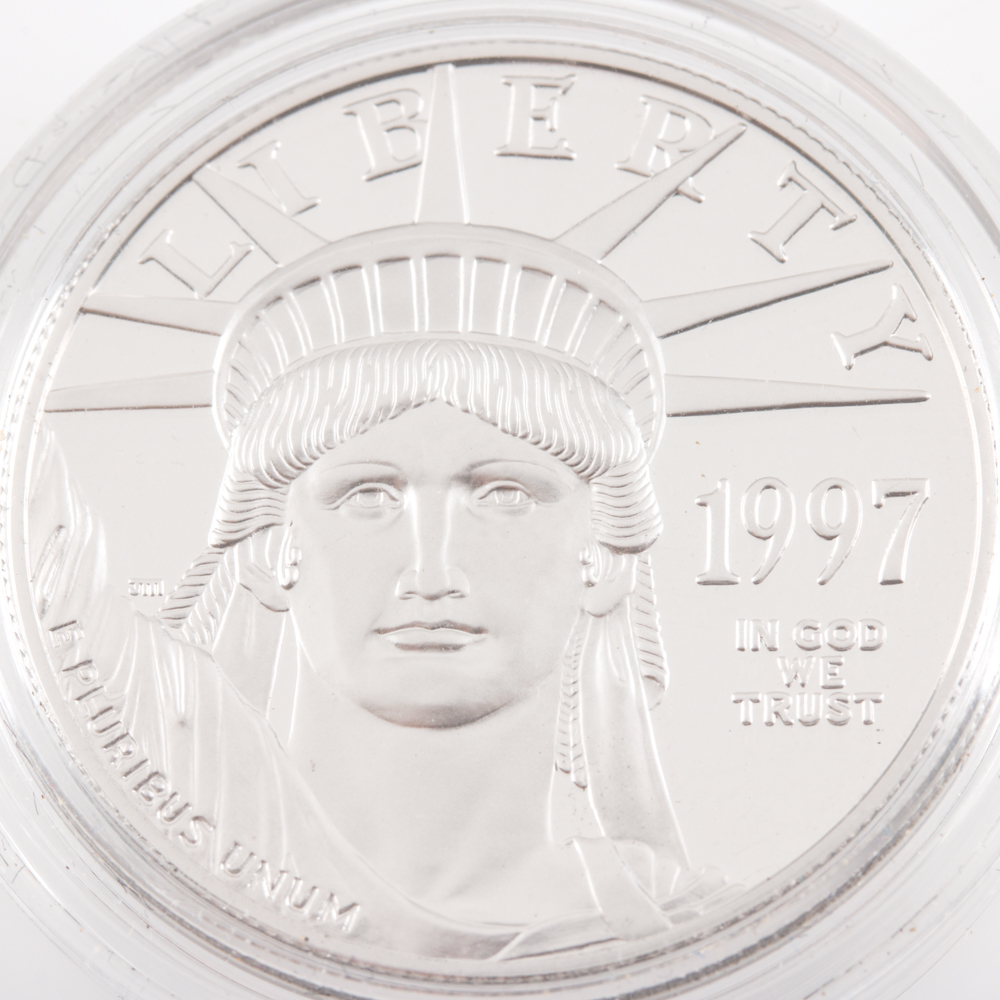 Four 1997 Statue of Liberty Proof Platinum Eagles