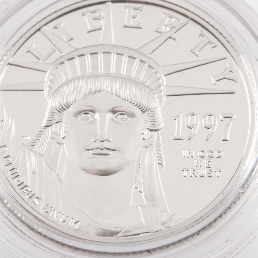 Four 1997 Statue of Liberty Proof Platinum Eagles