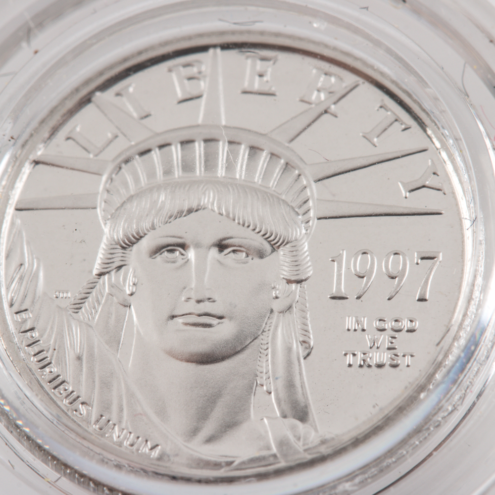 Four 1997 Statue of Liberty Proof Platinum Eagles