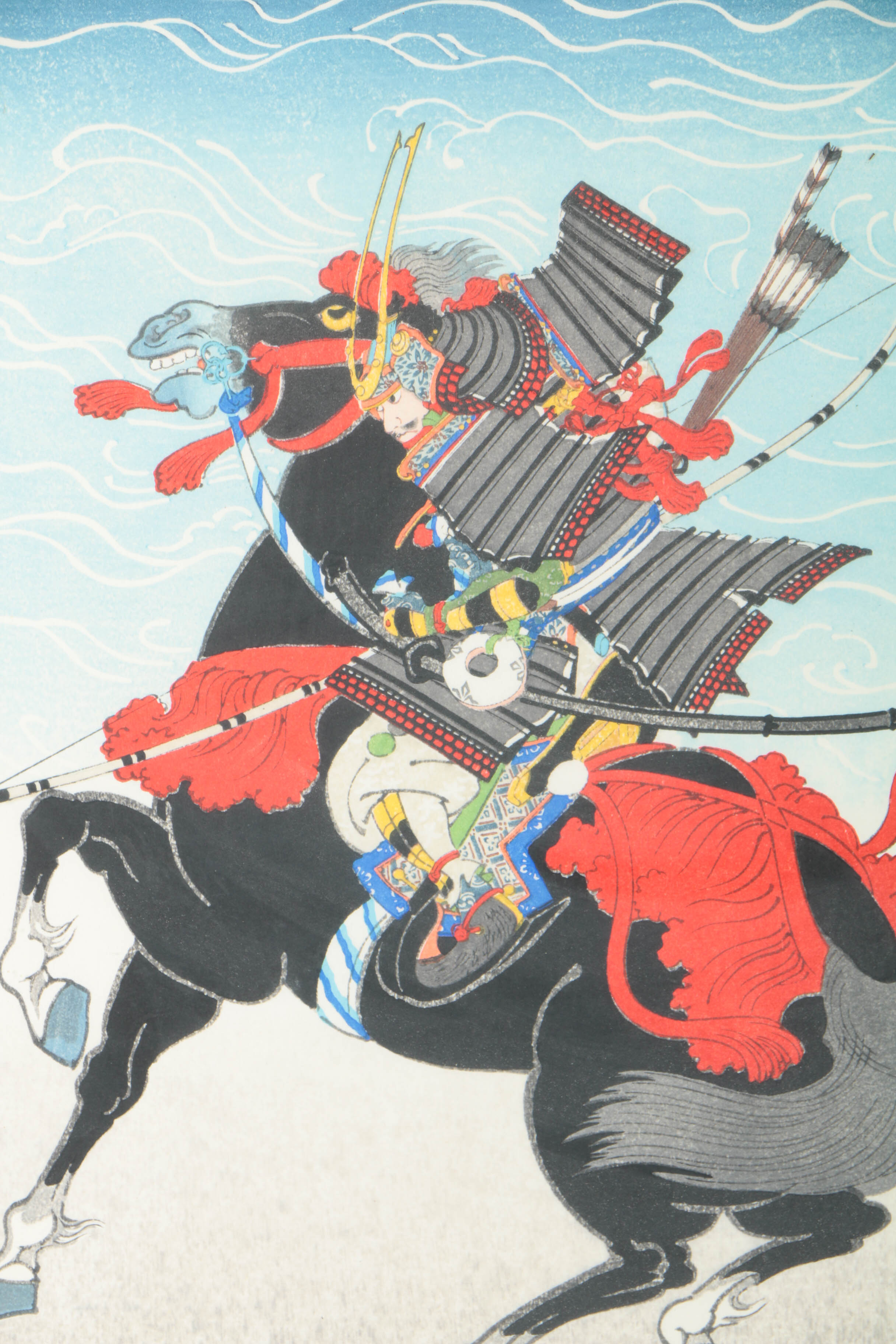 Hasegawa Sadanobu Woodblock Print "Warrior Kajiwara Kagesue"