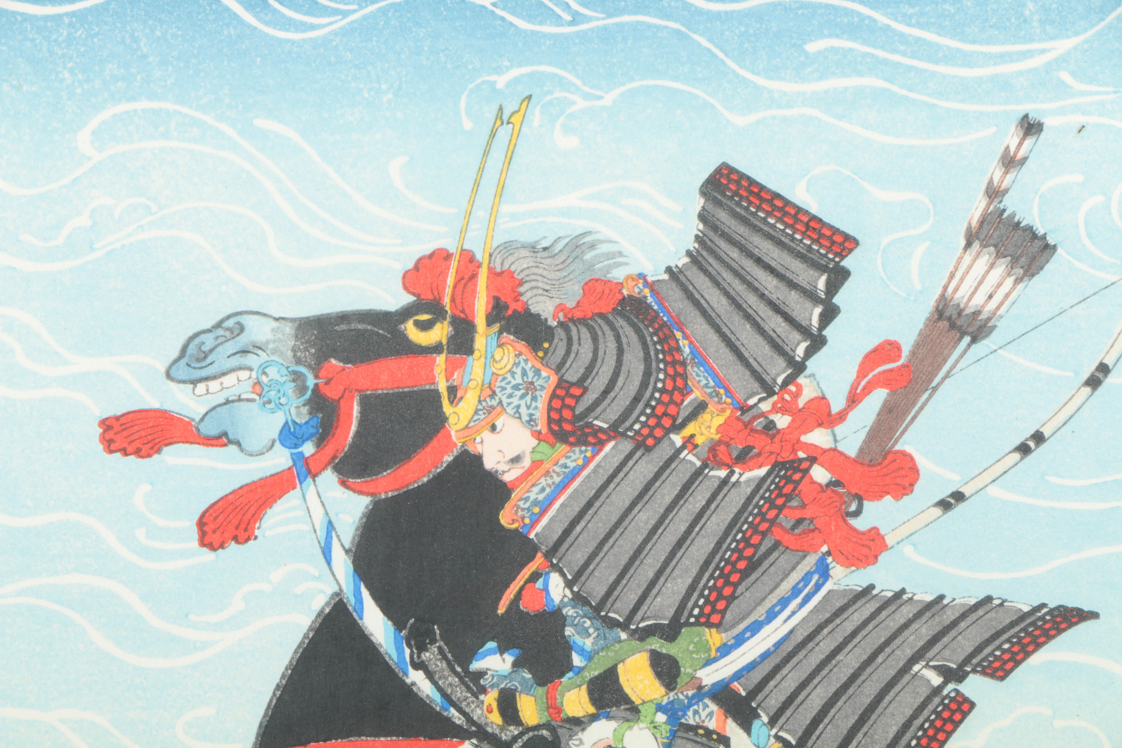 Hasegawa Sadanobu Woodblock Print "Warrior Kajiwara Kagesue"