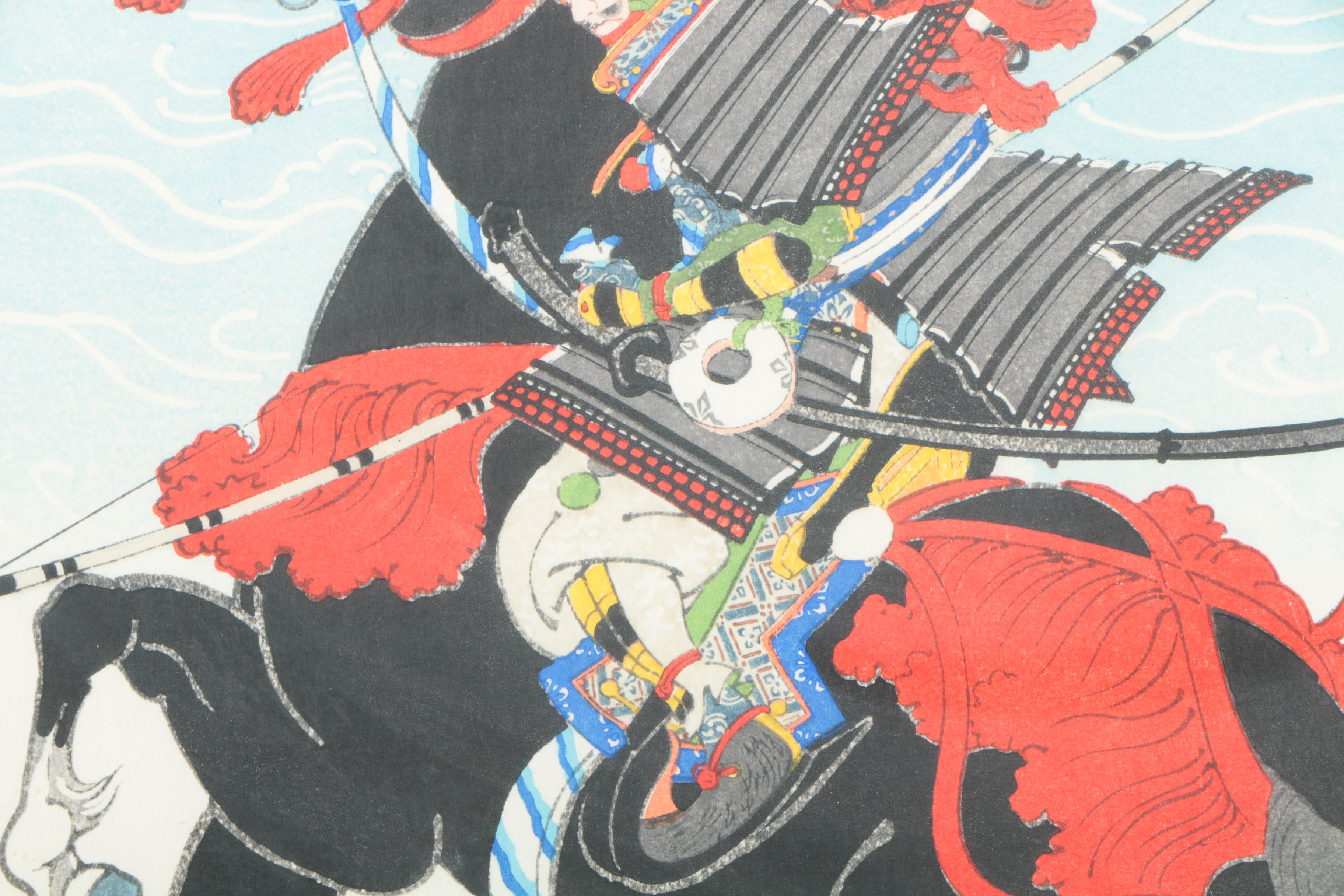 Hasegawa Sadanobu Woodblock Print "Warrior Kajiwara Kagesue"