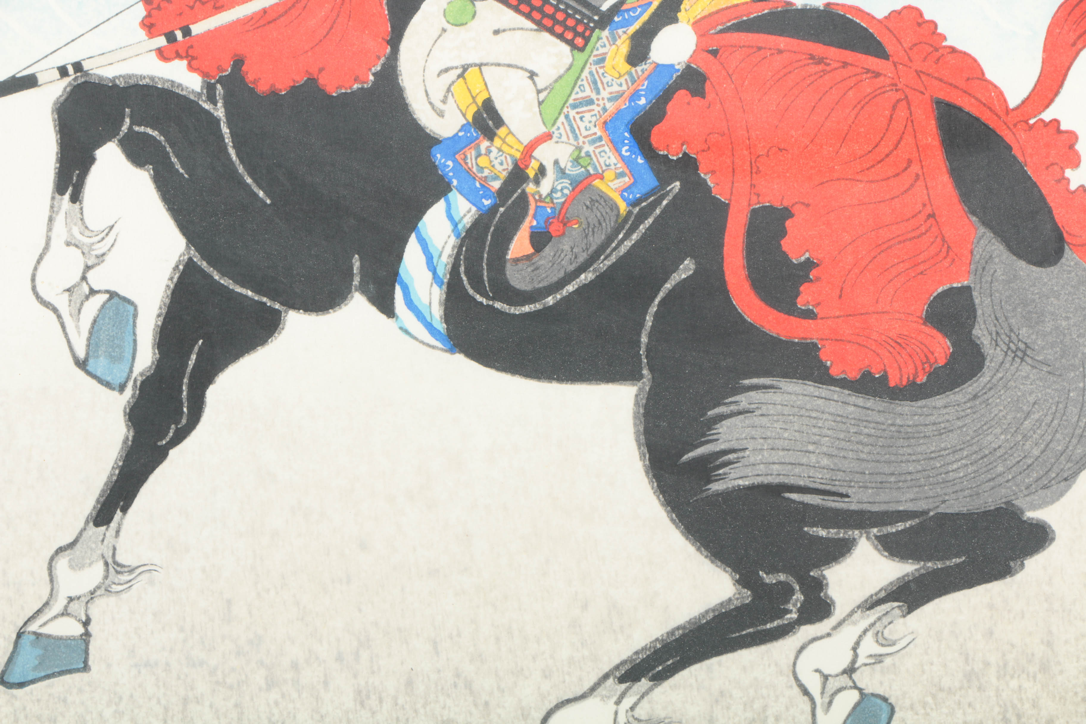 Hasegawa Sadanobu Woodblock Print "Warrior Kajiwara Kagesue"