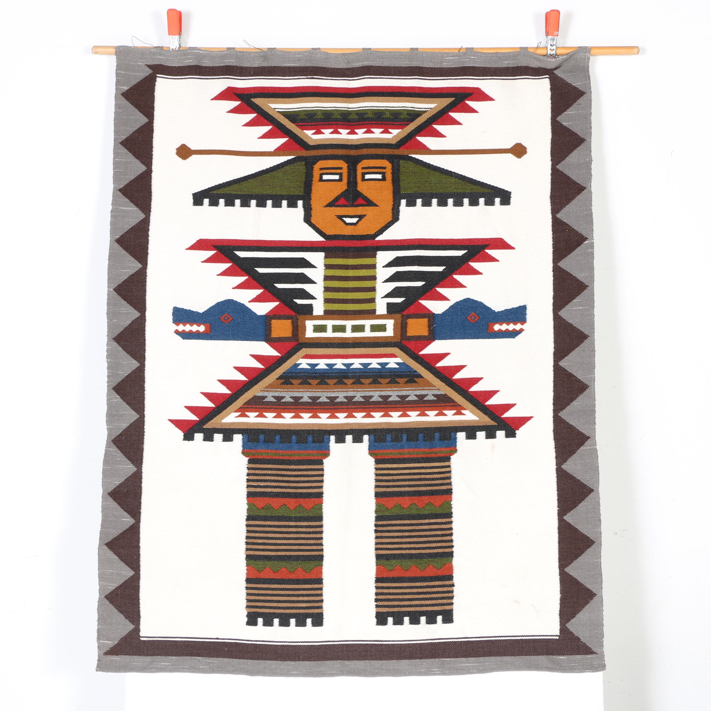 Handwoven South American Style Figurative Tapestry