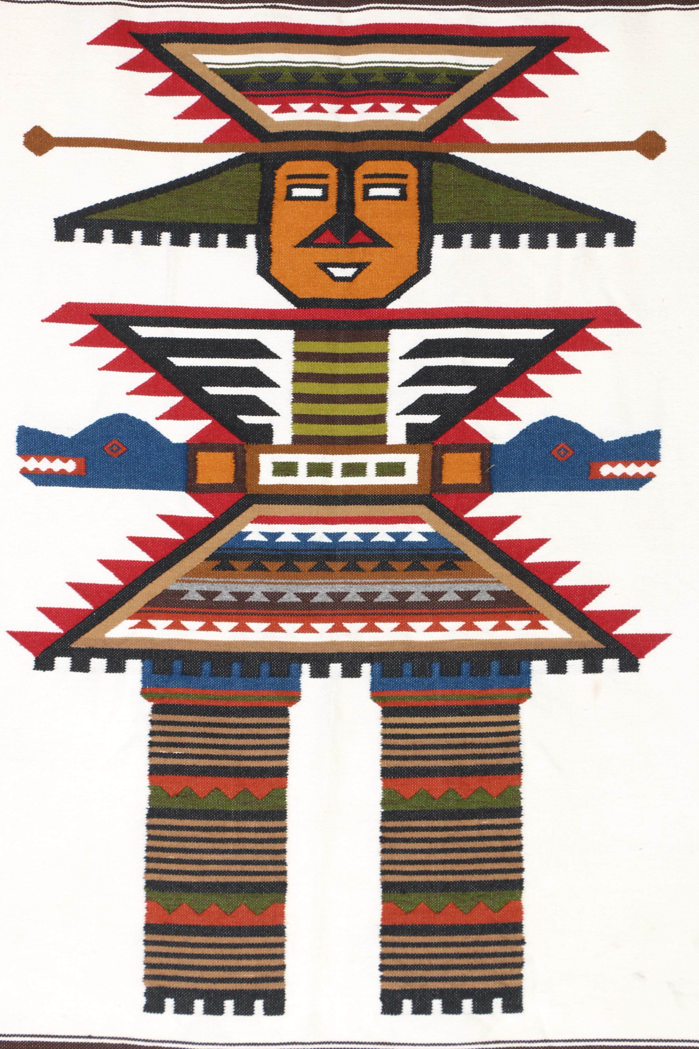 Handwoven South American Style Figurative Tapestry