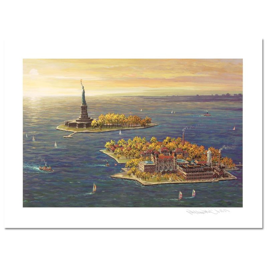 Alexander Chen Limited Edition Mixed Media "Ellis Island - Fall"