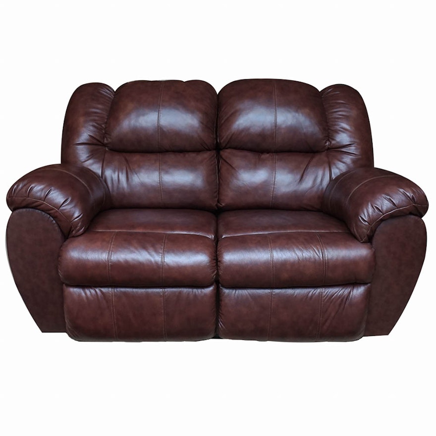 Faux Leather Dual Reclining Love Seat