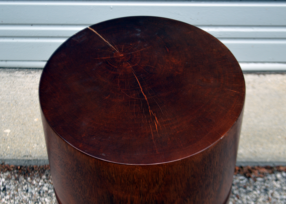 Siam T-Bros Co. Carved Wood Barrel Style Plant Stand