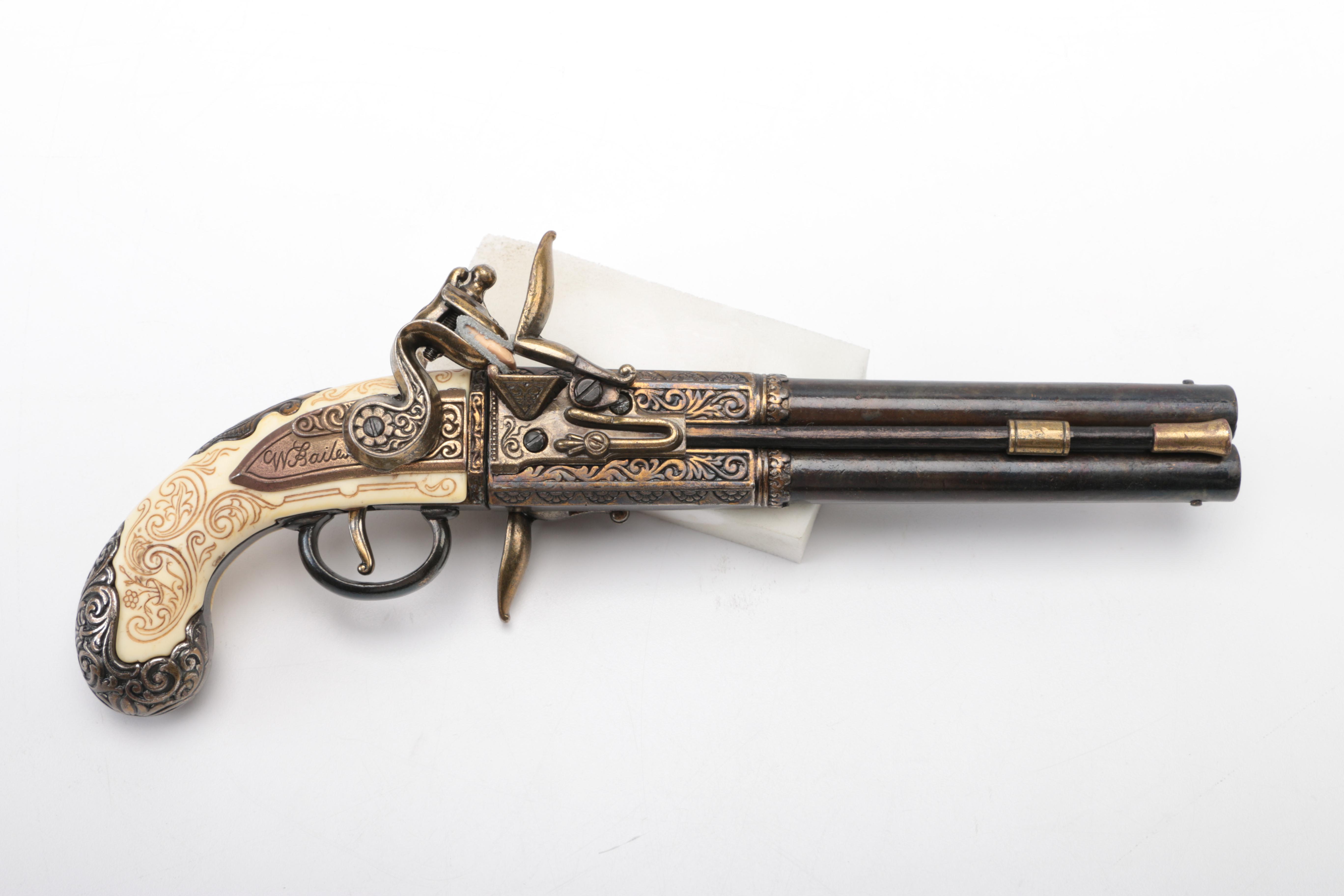 Replica Flintlock Pistols with Stand