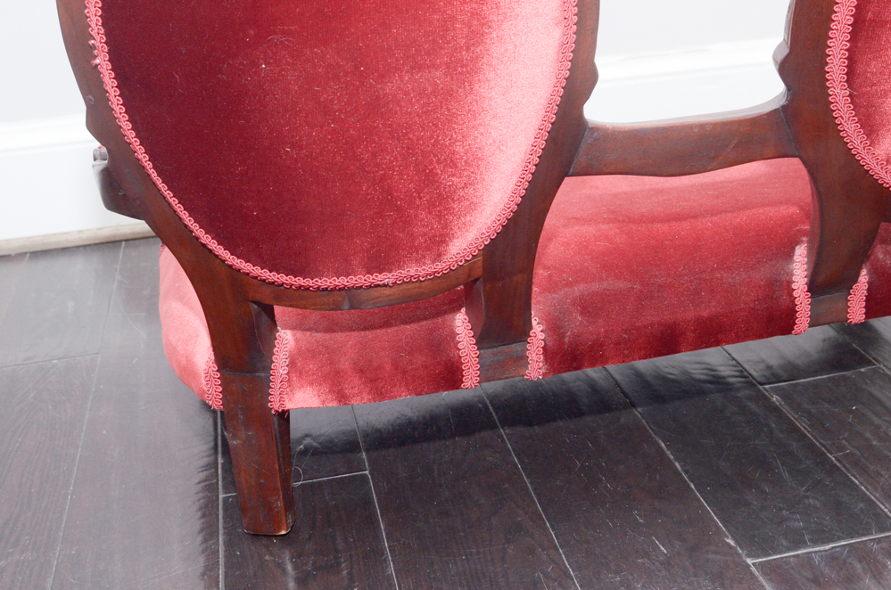 Miniature Rococo Revival Style Double Chair-Back Settee