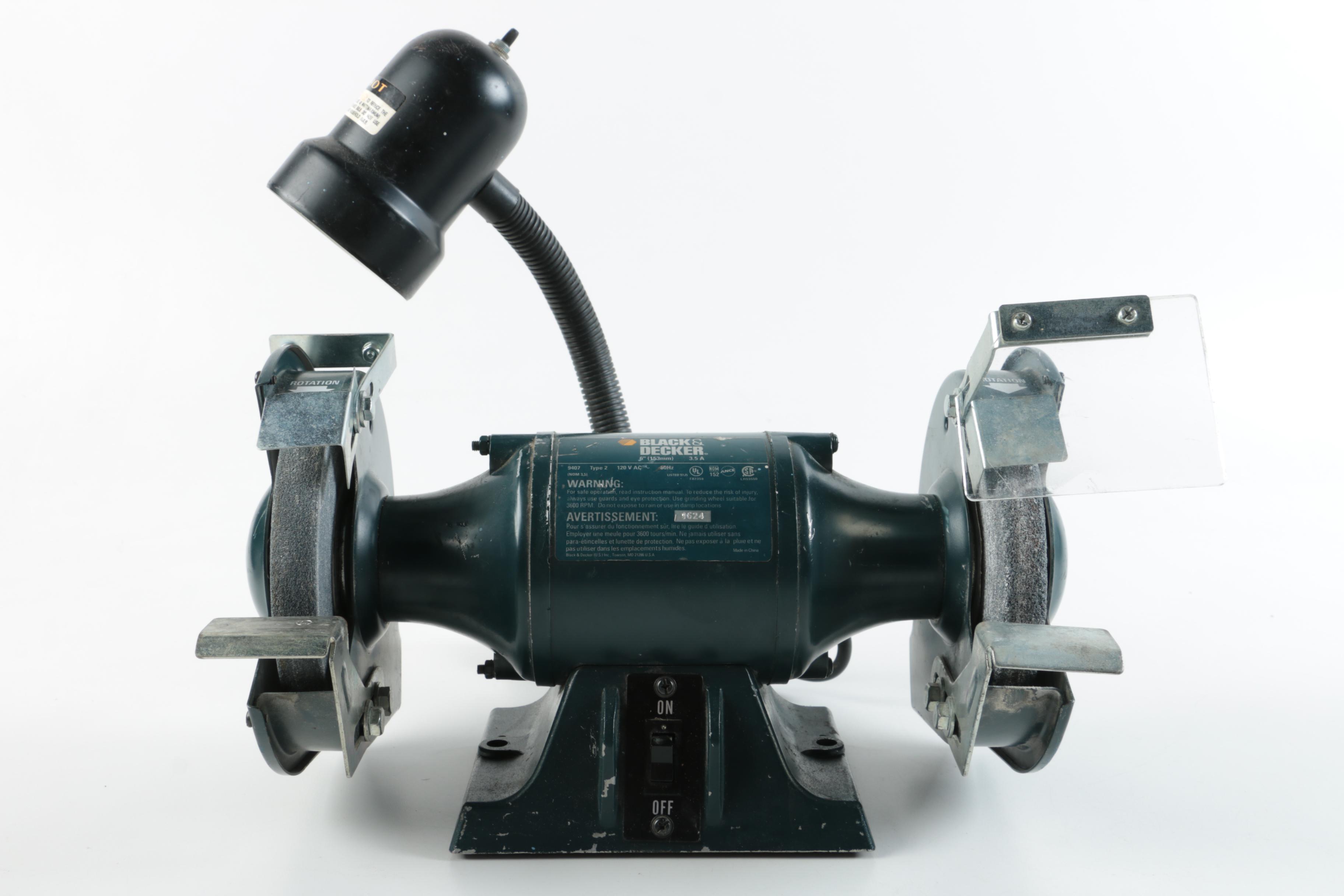 Black & Decker Bench Grinder with Light