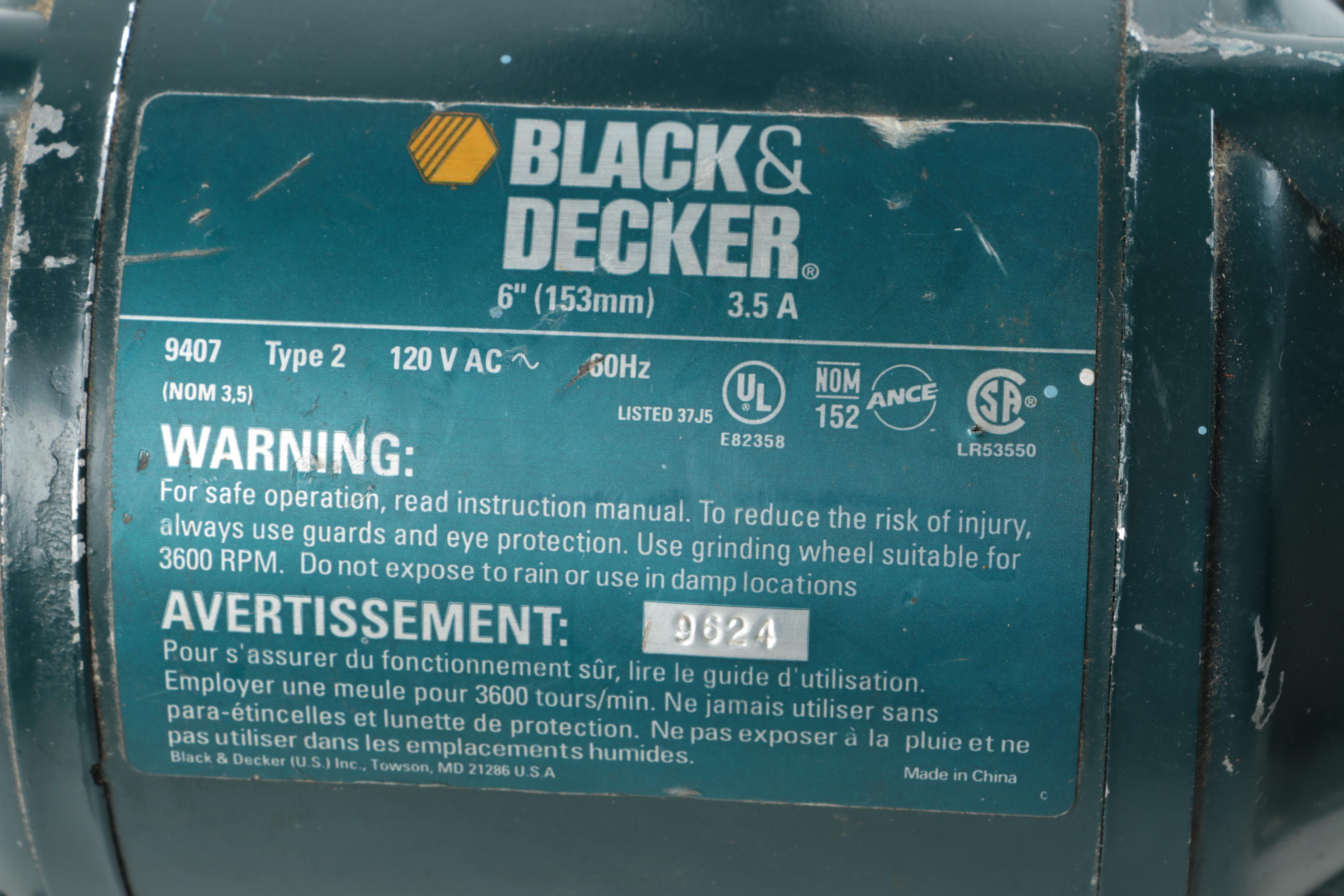 Black & Decker Bench Grinder with Light