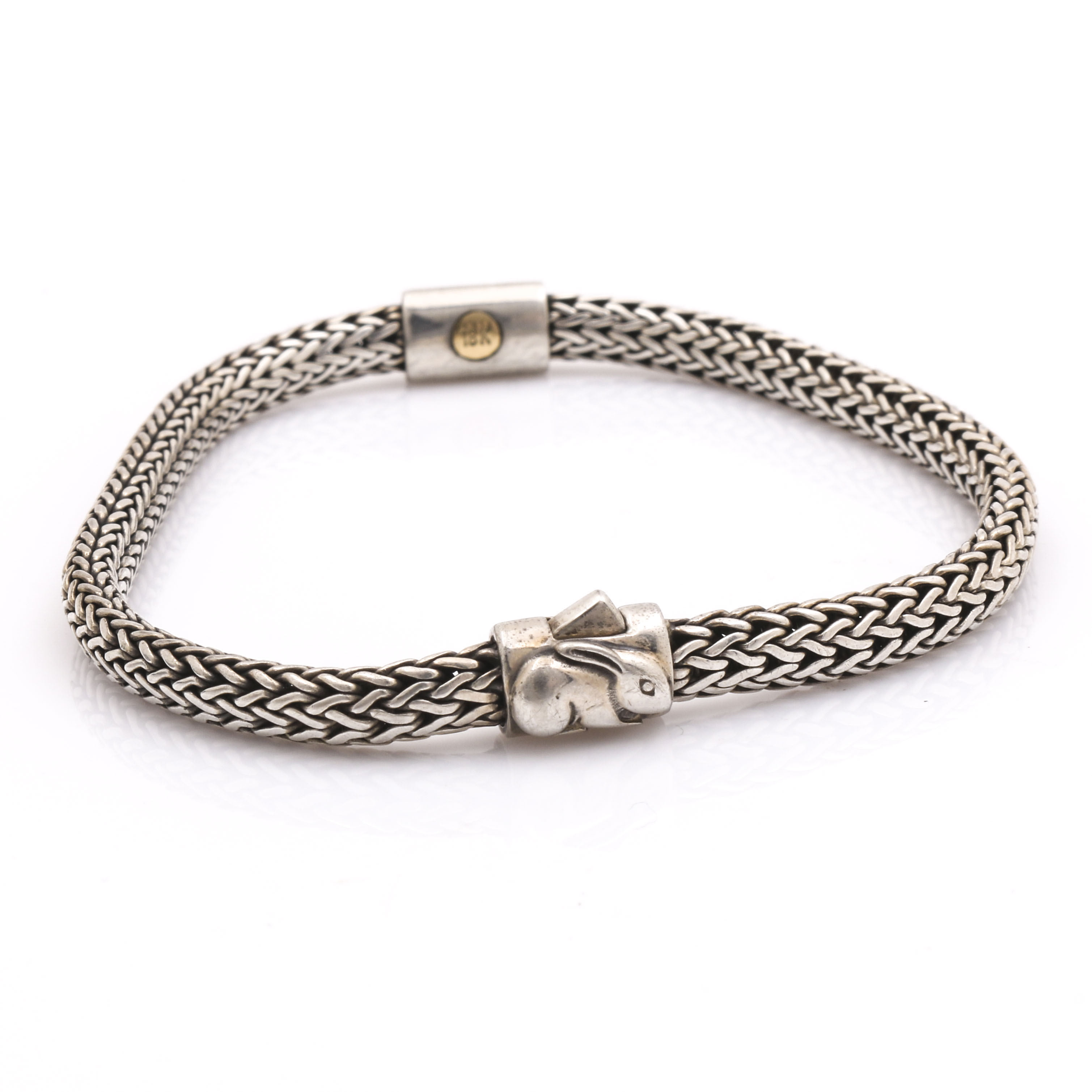 John Hardy 18K Yellow Gold and Sterling Silver Bunny Bracelet