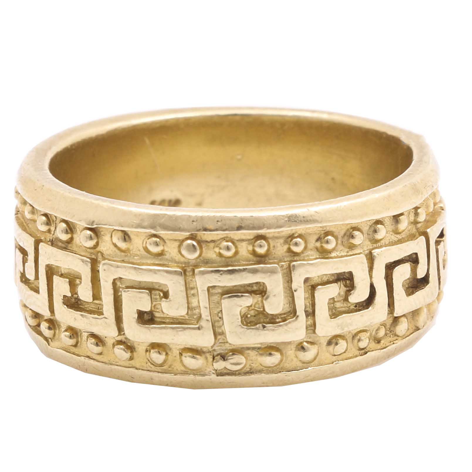 14K Yellow Gold Greek Key Ring