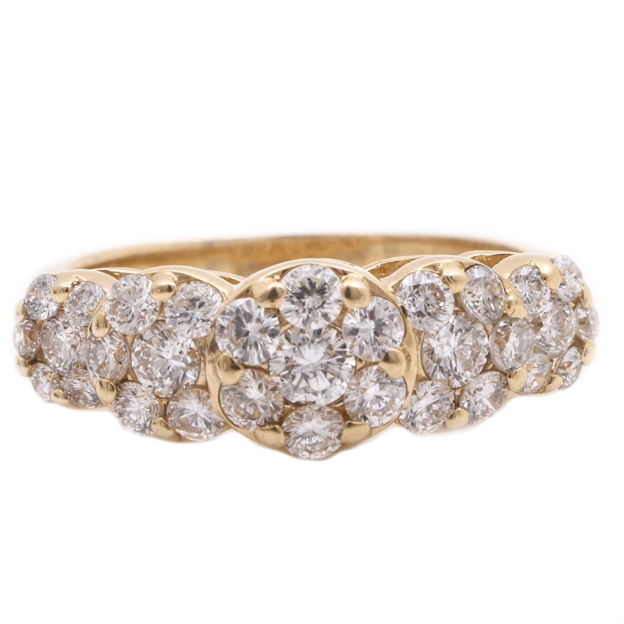 14K Yellow Gold 1.41 CTW Diamond Ring