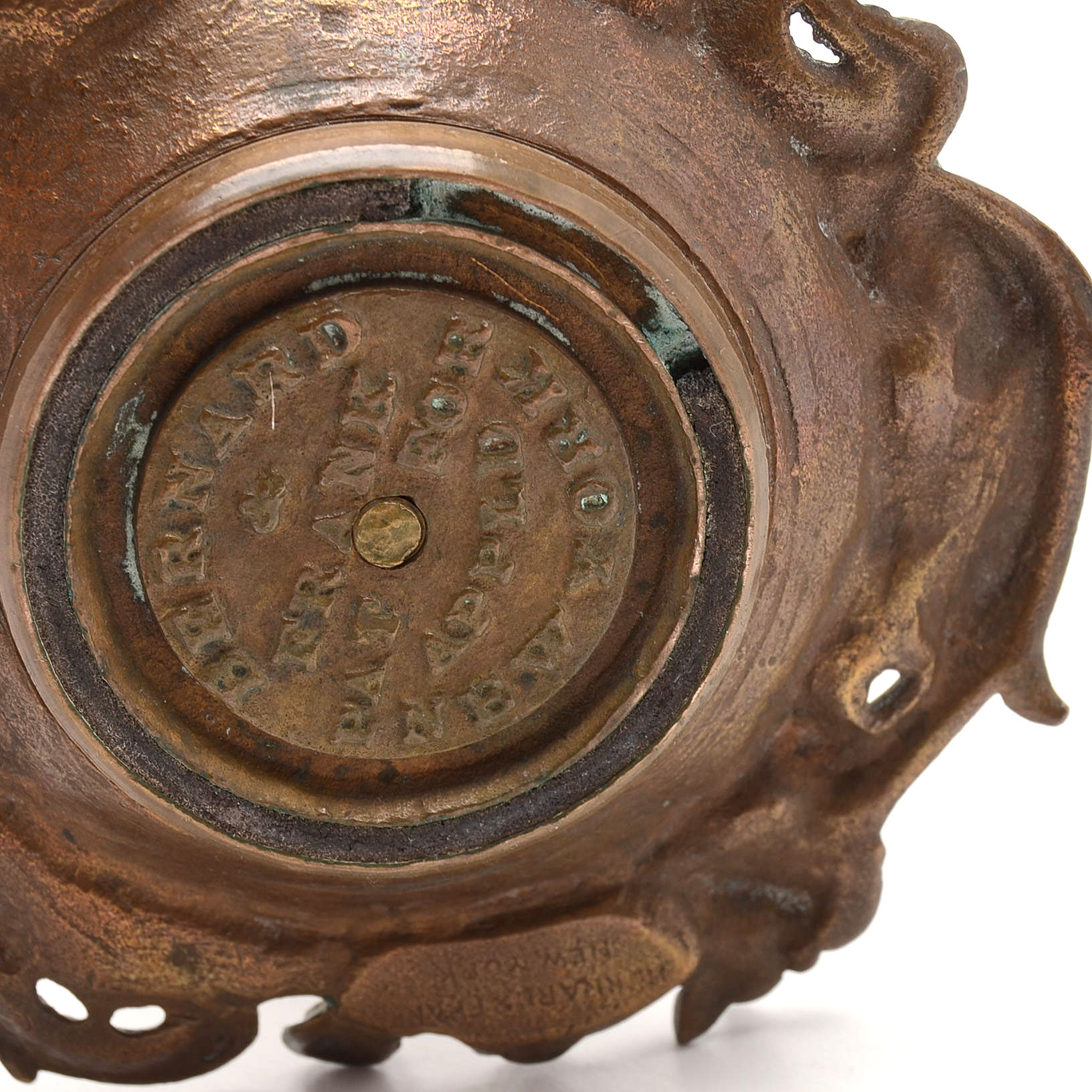 Antique Bernard Frank Brass Match Holder Ash Receiver