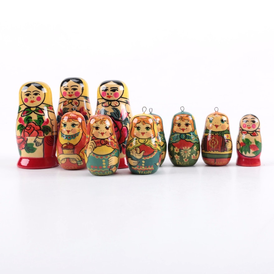 Wooden Nesting Dolls and Ornaments