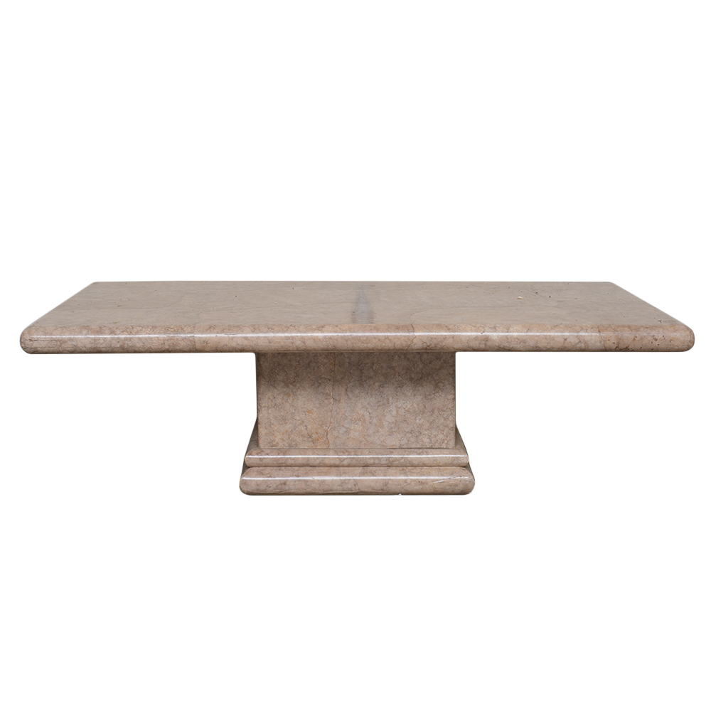 Vintage Marble Finished Pedestal Coffee Table