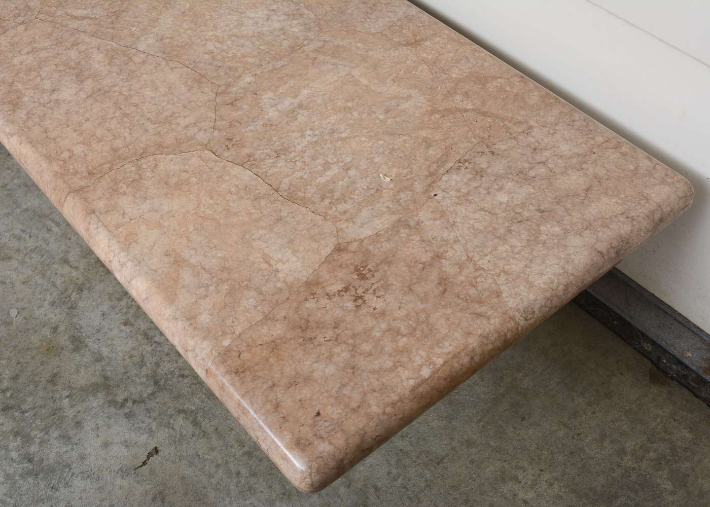 Vintage Marble Finished Pedestal Coffee Table