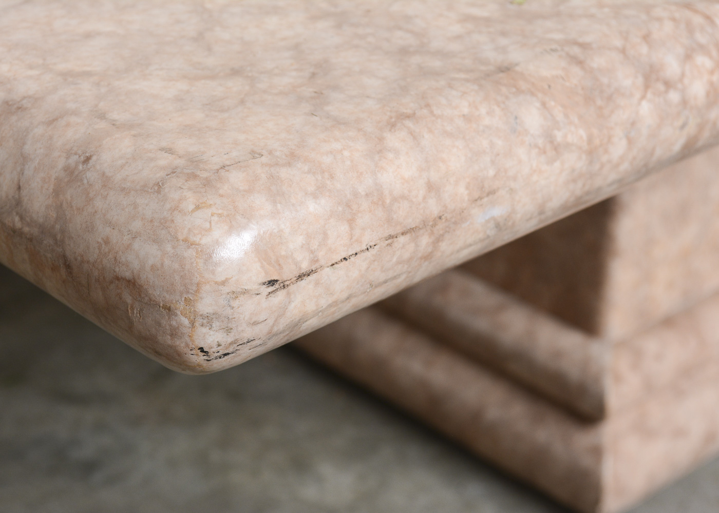 Vintage Marble Finished Pedestal Coffee Table