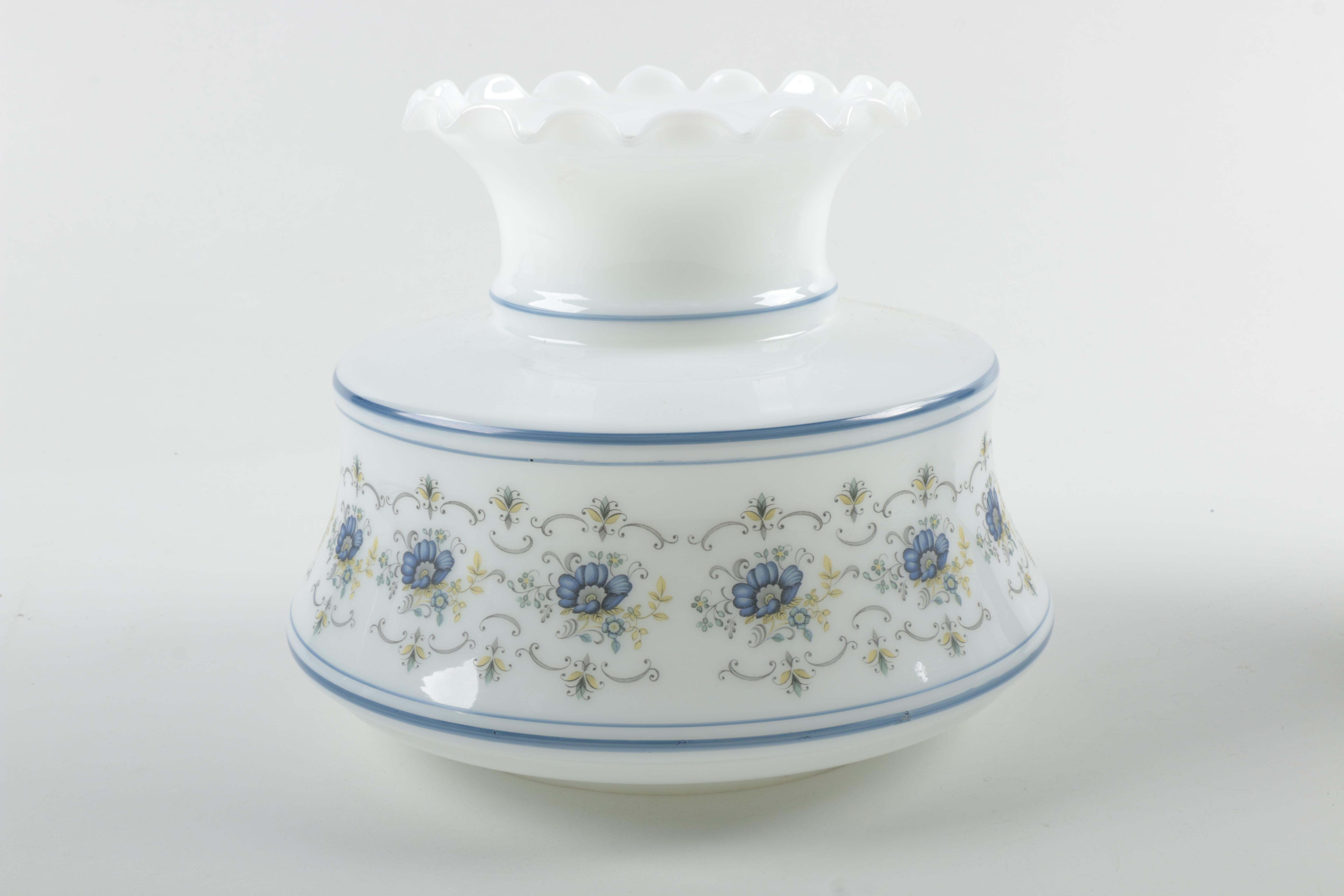 Ceramic Blue and White Hurricane Lamp