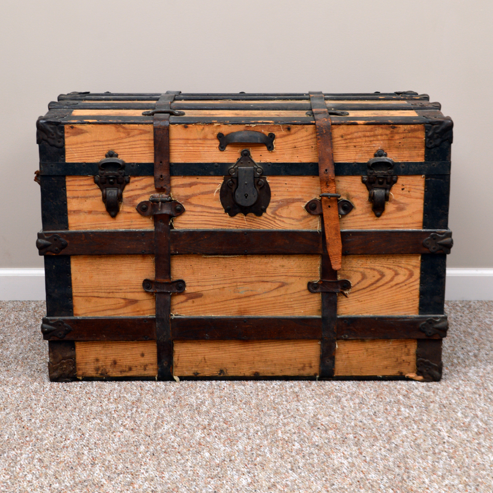 Vintage Wooden Steamer Trunk