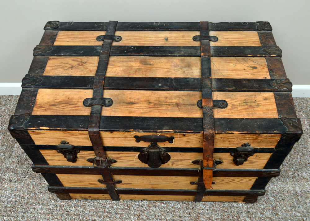 Vintage Wooden Steamer Trunk